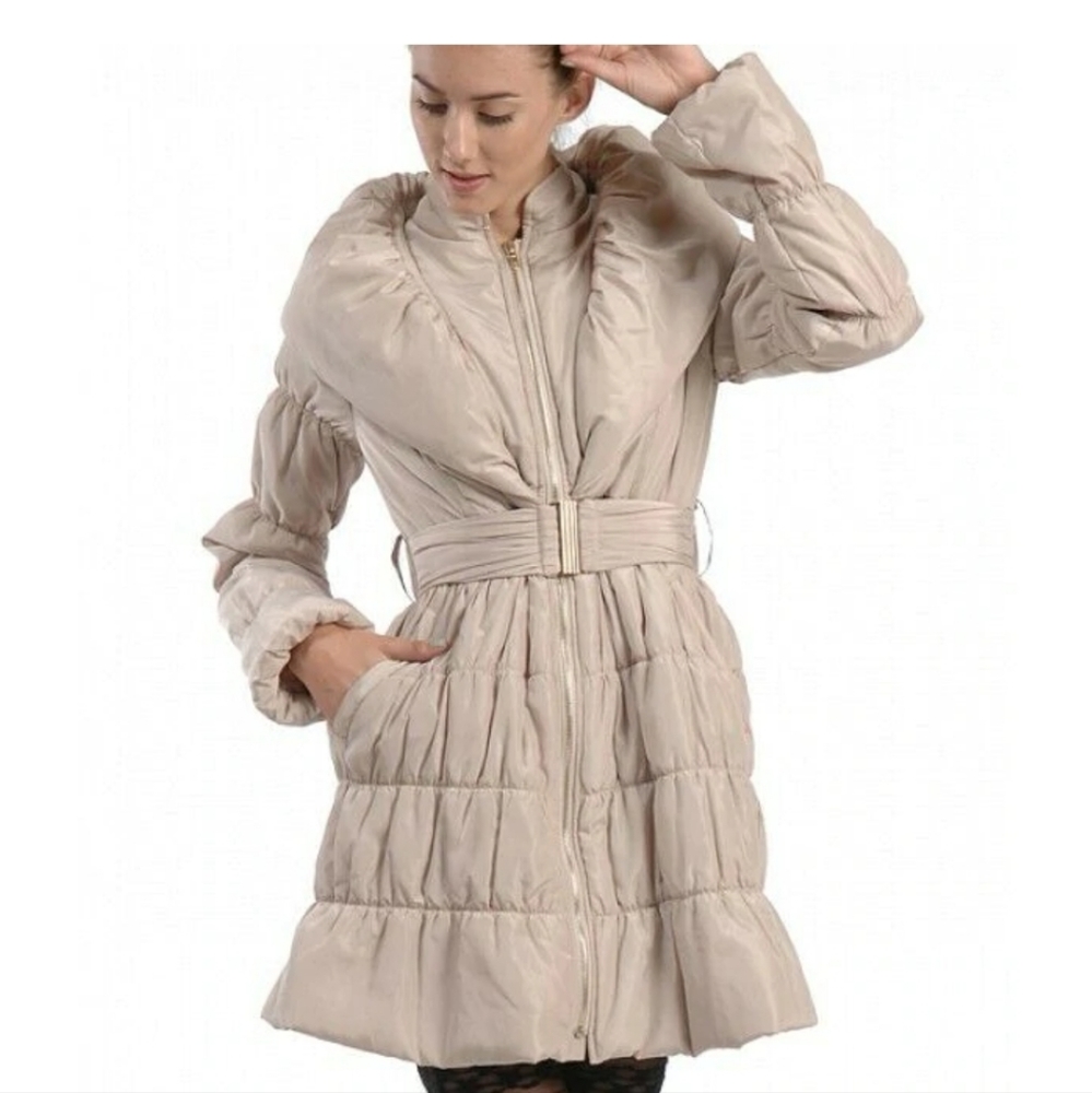 Ryu Beige Double Oversized Collar Coat
